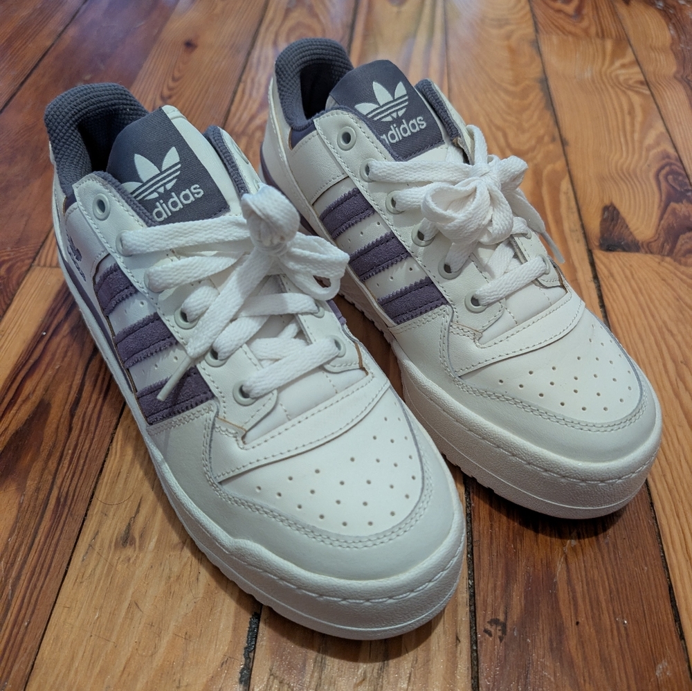 Adidas White and Purple Sneakers